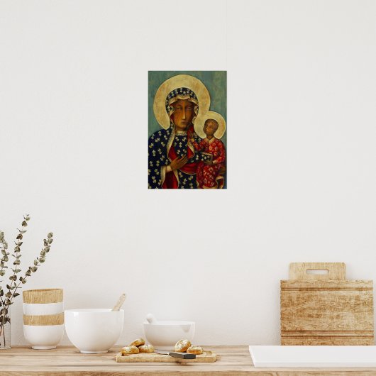 Jungfrau Mary Black Madonna von Czestochowa Poster (Küche)