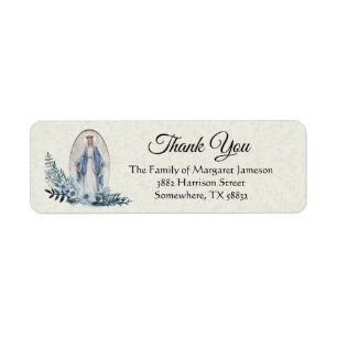 Jungfrau Mary Blue Flowers Lace