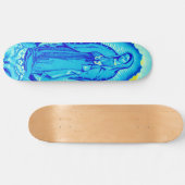 Jungfrau Mary Blue Skate Deck Skateboard (Horizontal)