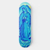 Jungfrau Mary Blue Skate Deck Skateboard (Vorderseite)