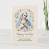 Jungfrau Mary Bluoral Denken Sie an Ihr Gebet Karte (Vorderseite)