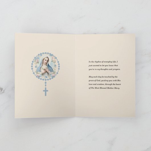 Jungfrau Mary Bluoral Denken Sie an Ihr Gebet Karte (Innenseite)