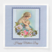 Jungfrau Mary Child Jesus Pink Blumen Mutter Serviette (Vorderseite)