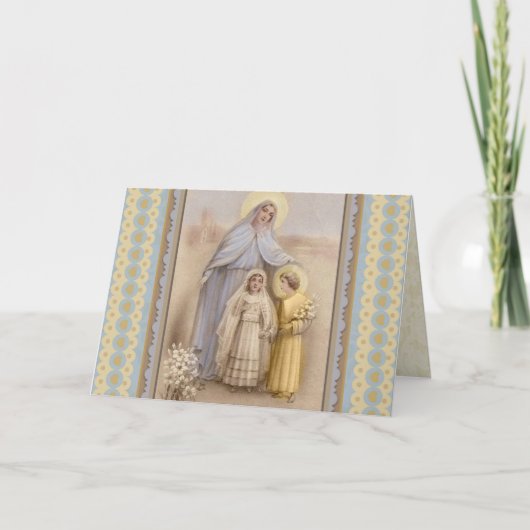 Jungfrau Mary Christ Erste Kommunion Card Karte (Vorderseite)