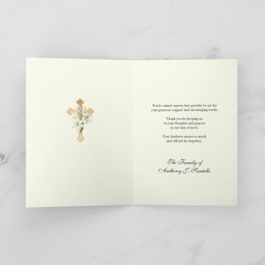 Jungfrau Mary Condolence Beerdigung Danke (Innenseite)