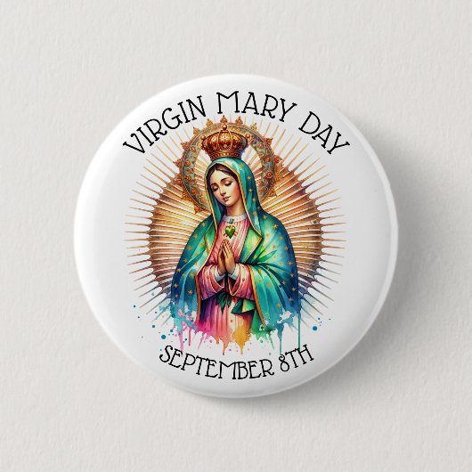 Jungfrau Mary Day | 8. September Button (Vorderseite)
