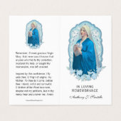 Jungfrau Mary doves katholische Beerdigung Heilige Visitenkarten (Außenseite Aufgefaltet)