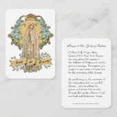 Jungfrau Mary Fatima Gebet Rosary Katholische Bläs Visitenkarte (Vorne/Hinten)