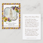 Jungfrau Mary Fatima Gebet Rosary katholische Viol Visitenkarte (Vorne/Hinten)