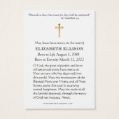 Jungfrau Mary Floral Beerdigungskarte (Rückseite)