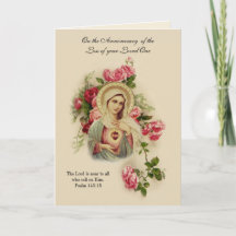 Jungfrau Mary Floral Jahrestag des Todes Liebe ein