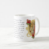 Jungfrau Mary Floral Jesus Memorare Gebet Kaffeetasse (VorderseiteRechts)
