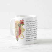 Jungfrau Mary Floral Jesus Memorare Gebet Kaffeetasse (Vorderseite Links)