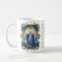 Jungfrau Mary Floral religiöse Memorare Gebet   Kaffeetasse