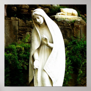 Jungfrau Mary Garden Statue Poster