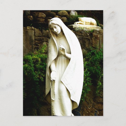 Jungfrau Mary Garden Statue Postkarte (Vorderseite)