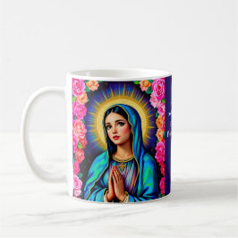 Jungfrau Mary Gebet Lebhafter Blumenkaffee Kaffeetasse