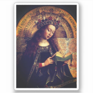 Jungfrau Mary - Gent Altarpiece von Jan van Eyck Aufkleber
