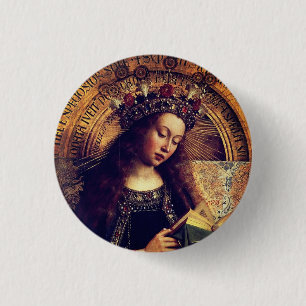Jungfrau Mary - Gent Altarpiece von Jan van Eyck Button
