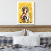 Jungfrau Mary Gold & White Starry Halo Leinwanddruck (Insitu (Schlafzimmer))