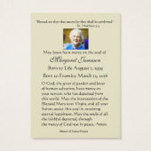 Jungfrau Mary Guadalupe Beerdigung Gebetskarte (Rückseite)