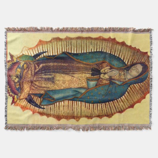 Jungfrau Mary Guadalupe Full Tilma Throw Blanket Decke (Vorderseite)