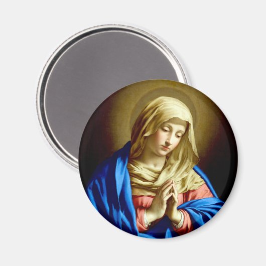 Jungfrau Mary im Gebet Magnet (Vorderseite/Rückseite)