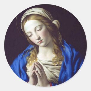 Jungfrau Mary im Gebet Runder Aufkleber