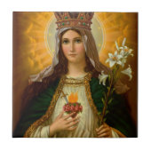 Jungfrau Mary Immaculate Heart Queen of Heaven Fliese (Vorderseite)