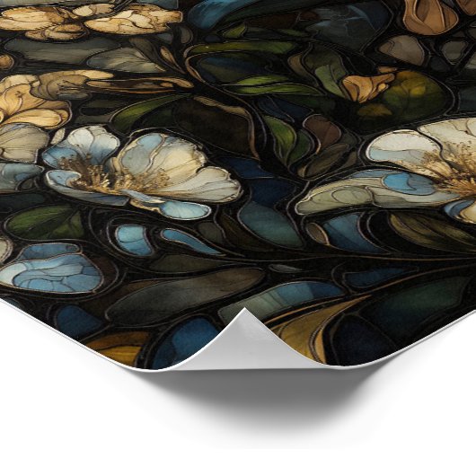 Jungfrau Mary in Atemberaubend verketteter Glaskun Poster (Ecke)