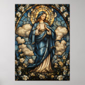 Jungfrau Mary in Atemberaubend verketteter Glaskun Poster (Vorne)
