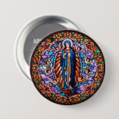 Jungfrau Mary in Blue Robe Replik verkleidetes Gla Button (Vorne & Hinten)