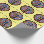 Jungfrau Mary in Blue Robe Replik verkleidetes Gla Geschenkpapier (Ecke)