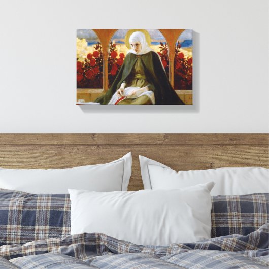 Jungfrau Mary in the Rose Garden (Albert Edelfelt) Leinwanddruck (Insitu (Schlafzimmer))