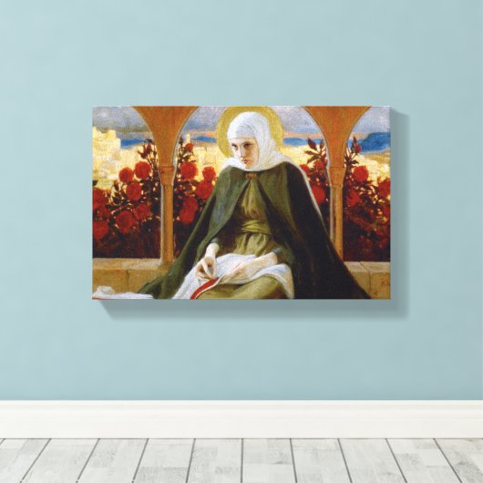 Jungfrau Mary in the Rose Garden (Albert Edelfelt) Leinwanddruck (Insitu (Holzboden))