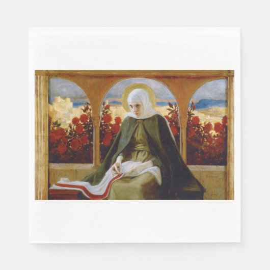 Jungfrau Mary in the Rose Garden (Albert Edelfelt) Serviette (Vorderseite)