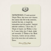 Jungfrau Mary Jesus Angels Memorare Gebet (Rückseite)