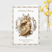 Jungfrau Mary Jesus Angels Mount Carmel Religiös Karte (Gelbe Blume)