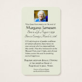 Jungfrau Mary Jesus Beerdigung Gedenkkarte (Rückseite)