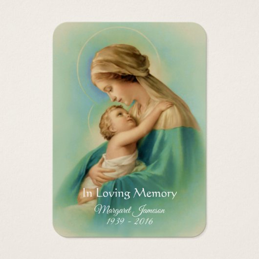 Jungfrau Mary Jesus Beerdigung Gedenkkarte - (Vorderseite)