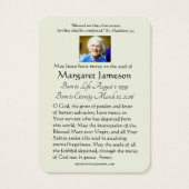 Jungfrau Mary Jesus Beerdigung Gedenkkarte (Rückseite)