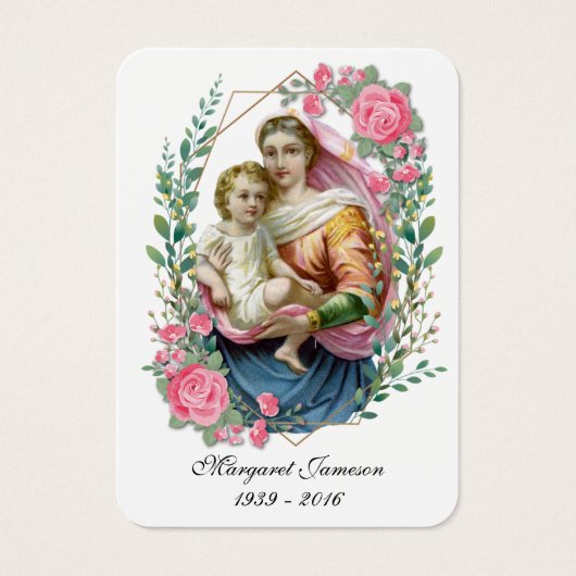 Jungfrau Mary Jesus Beerdigung Gedenkkarte - (Vorderseite)