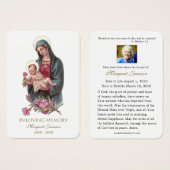 Jungfrau Mary Jesus Beerdigung Gedenkkarte - (Vorne & Hinten)