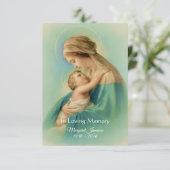 Jungfrau Mary Jesus Beerdigung Gedenkstätte Gebet Einladung (Stehend Vorderseite)