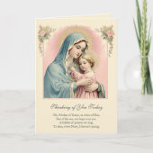 Jungfrau Mary Jesus denkt an euch Gebet Karte (Vorderseite)