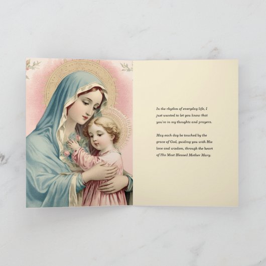 Jungfrau Mary Jesus denkt an euch Gebet Karte (Innenseite)