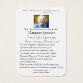 Jungfrau Mary Jesus katholische Beerdigung Heilige (Rückseite)