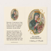 Jungfrau Mary Jesus katholische Beerdigung Heilige Visitenkarten (Außenseite Aufgefaltet)