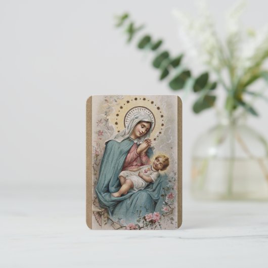 Jungfrau Mary Jesus katholische Konseckgebet Platzkarte (Stehend Vorderseite)