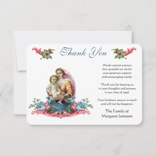 Jungfrau Mary Jesus katholischen Dank Ihnen Beilei Dankeskarte (Vorderseite)